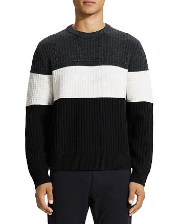 Theory - Lamar Wool and Cashmere Color Blocked Sweater