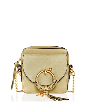 See By Chloé See By Chloe Joan Small Leather & Suede Crossbody In Pottery Green/gold