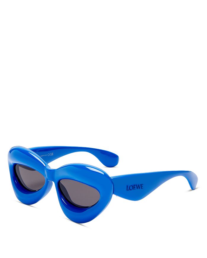 Loewe Lw40097i 90a Oval Sunglasses In Blue/gray