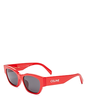 Celine 54mm Rectangular Sunglasses In Red/gray Solid