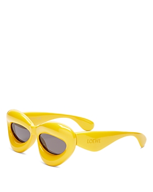 Loewe Inflated Injection Plastic Cat-eye Sunglasses In Yellow/gray