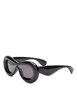 Shop Loewe Fashion Show Inflate Mask Sunglasses, 117mm In Black/gray