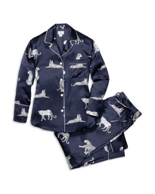 Mulberry Silk Panther de Nuit Pajama Set