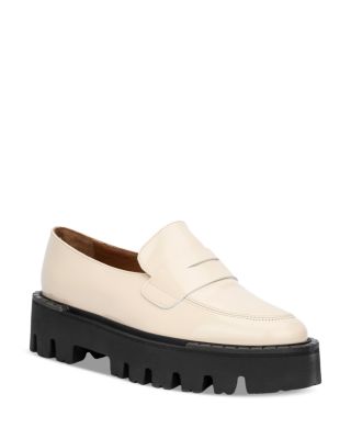 Aquatalia Stile Leather Penny Loafers In White ModeSens