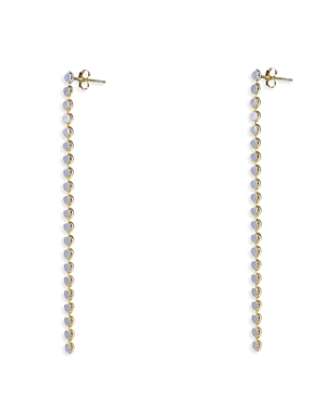 Argento Vivo Two Tone Flat Bead Linear Drop Earrings