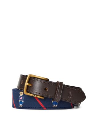 Polo Ralph Lauren Polo Bear Men s Leather Trim Belt Bloomingdale s