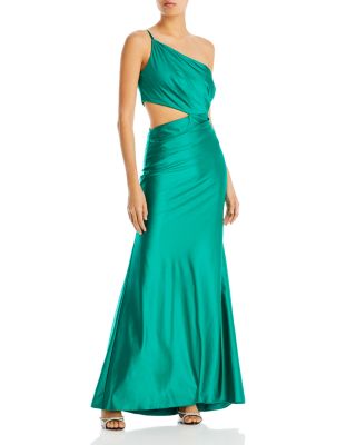 Aqua One Shoulder Dress