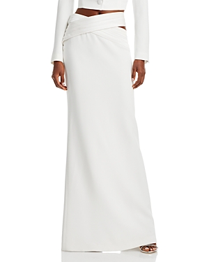 Monot Cut-out Slim-fit Crepe Maxi Skirt In White