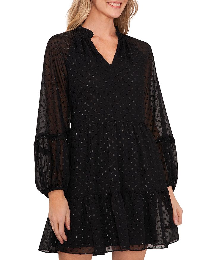 CeCe Textured Dot Dress Bloomingdale s