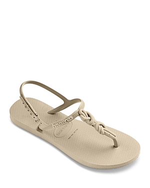 Havaianas Women's Twist Plus Knotted Slingback Thong Sandals In Beige