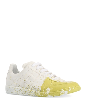 Maison Margiela Women's Lace Up Low Top Sneakers In Yellow