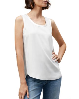 {Lafayette 148 New York} Silk Sleeveless Scoop store Neck Blouse