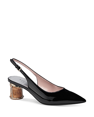 Kate Spade Women's Soiree Patent Leather Cork-heel Pumps In Black Patent |  ModeSens