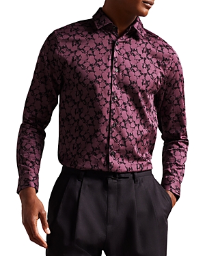 TED BAKER COMLEE LONG SLEEVE FLORAL PRINT SHIRT