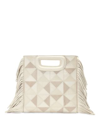 Maje - M Patchwork Fringe Shoulder Bag