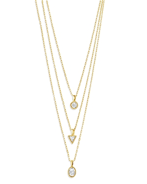 Sterling Forever Julie Layered Pendant Necklace, 18-20 In White/gold