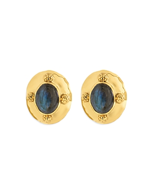 Capucine De Wulf Cleopatra Oval Earrings In Blue/gold