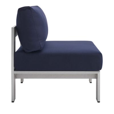  Shore Sunbrella Fabric Aluminum Outdoor Patio Armless Chair