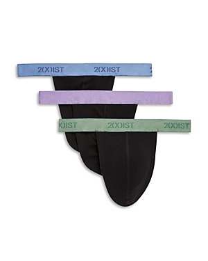 2(x)ist Cotton Thong, Pack Of 3 In Sandverbana/fadedticking/darkivy