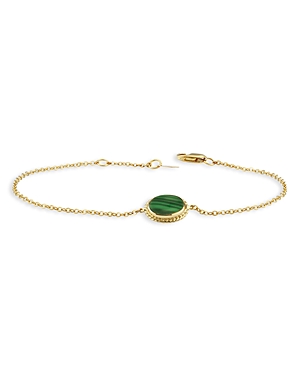 Bloomingdale's Malachite Bracelet In 14k Yellow Gold - 100% Exclusive In Green/gold