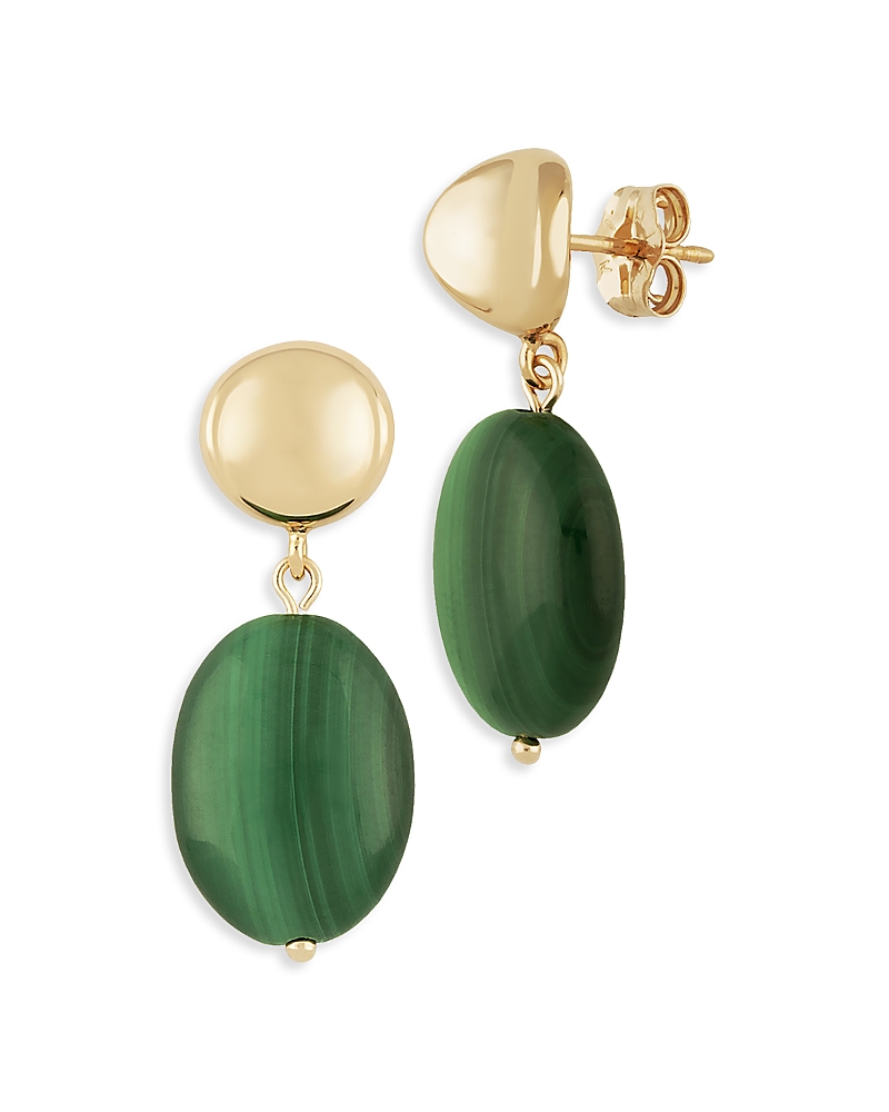 Bloomingdale's Malachite Drop Earrings In 14k Yellow Gold - Exclusive In Green/gold