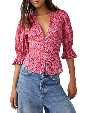 FREE PEOPLE I FOUND YOU FLORAL PRINT BLOUSE