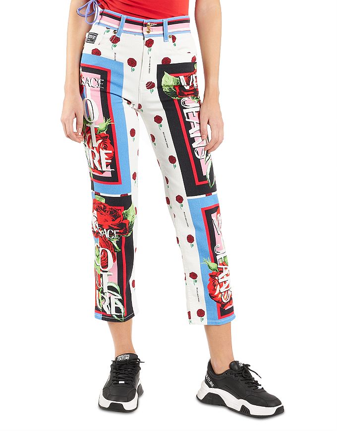 Versace Jeans Couture - Printed Cropped Jeans in White