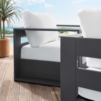  Tahoe Outdoor Patio Powder-Coated Aluminum Armchair, Set of 2