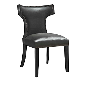 Modway Curve Faux Leather Dining Chair In Black