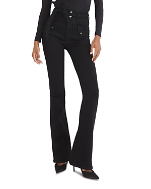 Veronica Beard Beverly Skinny Flare Velvet Pants In Onyx