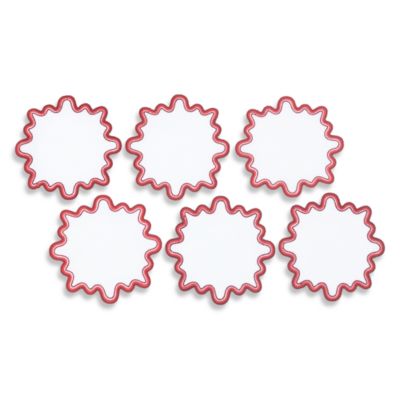 Wave 6" Round Cocktail Napkins, Set of 6 