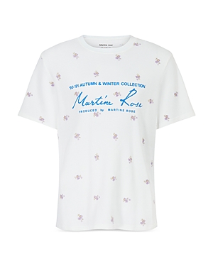 MARTINE ROSE LILAC DITSY LOGO GRAPHIC TEE