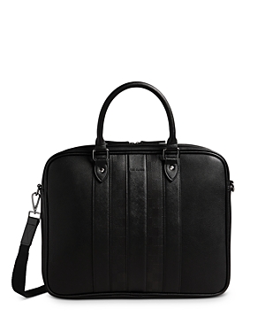 Ted Baker Waymon House Check Pu Document Bag In Black