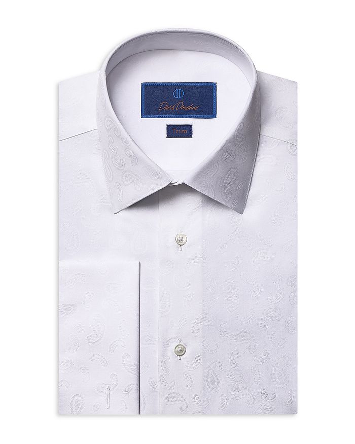 David Donahue Trim Fit Textured Paisley Formal Shirt Bloomingdale's