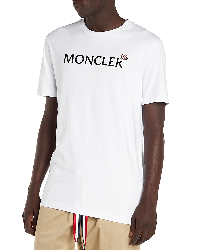 Moncler T-shirt With Flocked Logo In White
