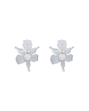 Lele Sadoughi Pave Ball Glitter Lily Drop Earrings In 14k Gold Plated In Silver