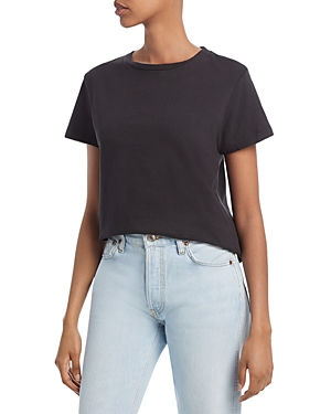 Shop Re/done Classic Cotton Tee In Washed Black