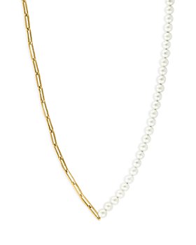Bloomingdale's - 14K Yellow Gold & Cultured Freshwater Pearl Split Necklace, 20" - 100% Exclusive
