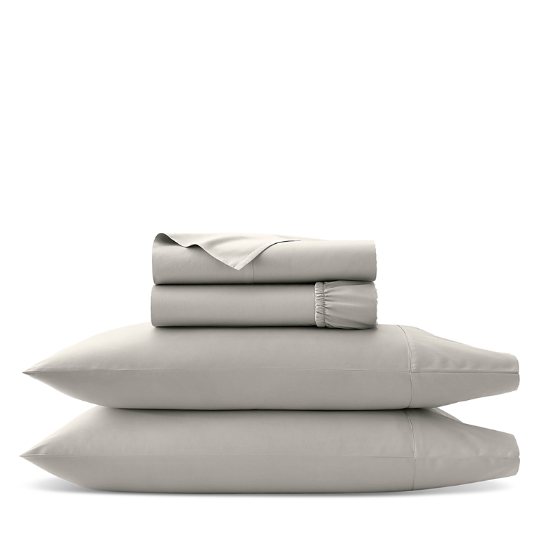 Boll & Branch Percale Hemmed Sheet Set, Queen In Pewter