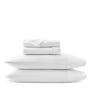 Boll & Branch Percale Hemmed Sheet Set, Queen In White