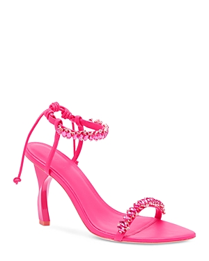 Aje Women's Jewel Embellished Ankle Strap Sculpted High Heel Sandals In Fuchsia