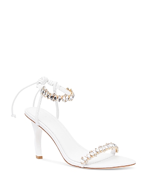 Aje Women's Jewel Embellished Ankle Strap Sculpted High Heel Sandals In White