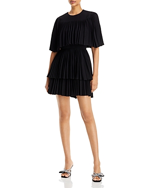 JASON WU COLLECTION PLEATED CAPELET SLEEVE DRESS