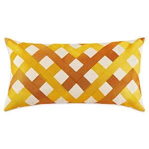 Trina Turk Oceanside Embroidered Pillow In Orange