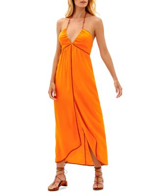 orange cover up dress