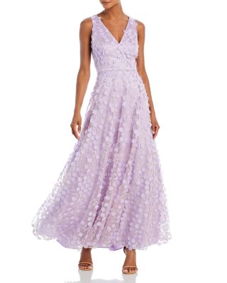 Eliza J 3D Flower V Neck Gown | Bloomingdale's