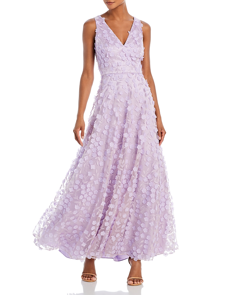 Eliza J 3D Flower V Neck Gown