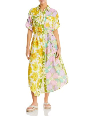 Almais Elora Mixed Print Linen Shirt Dress | Bloomingdale's Women