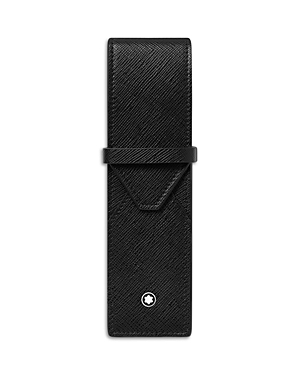 Montblanc Sartorial Leather Two Pen Pouch In Black