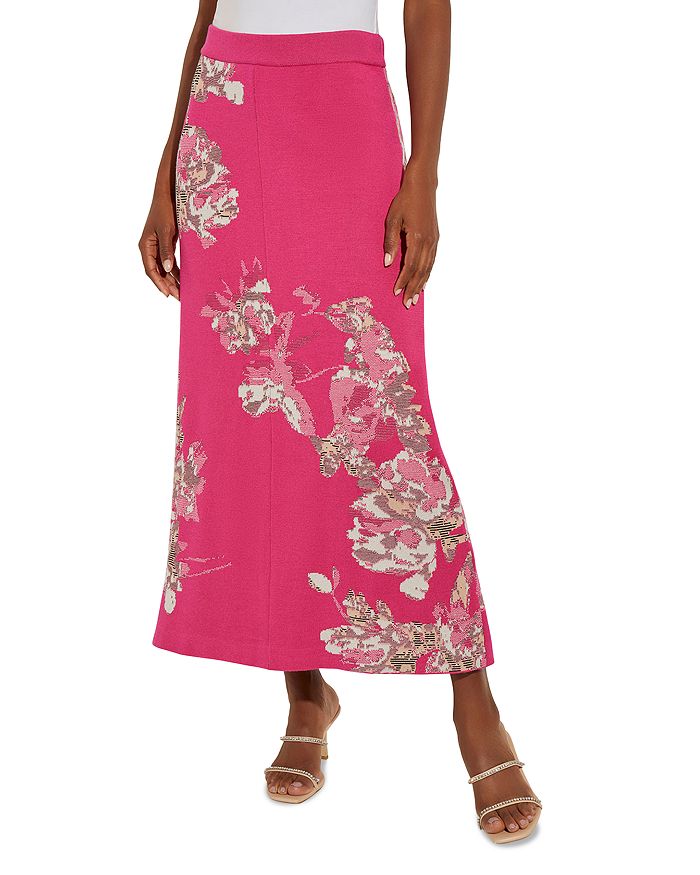 Floral knit maxi skirt hotsell
